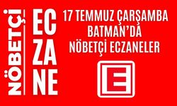 Batman Nöbetçi Eczaneler 17 Temmuz Çarşamba